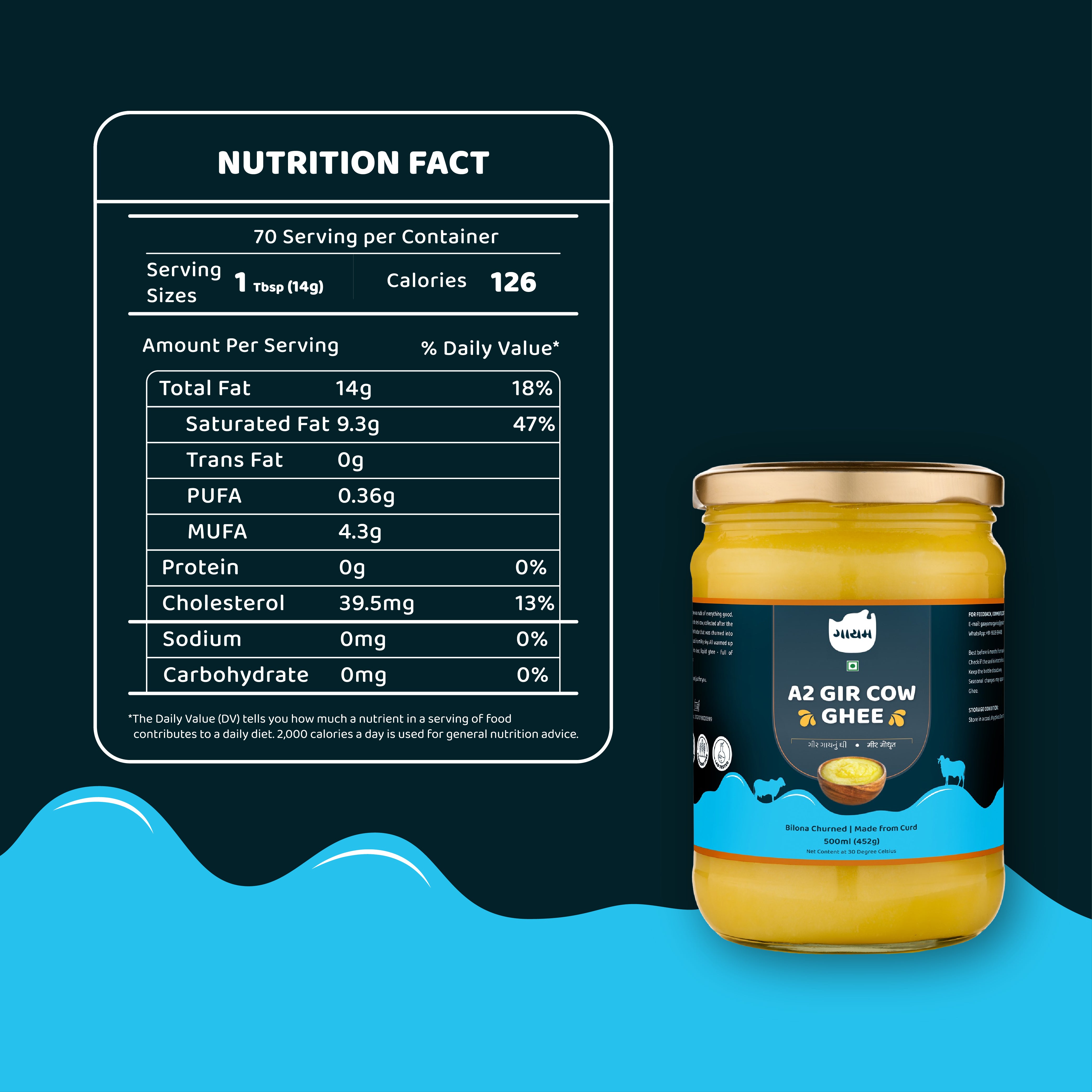 Gaayam A2 Gir Cow Ghee - 500 ml